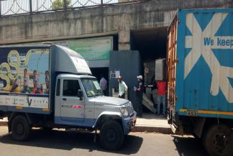Food being delivered to the service location