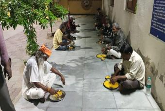 Hot food served to people in need