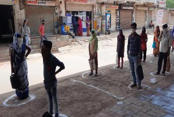 Social distancing being maintained