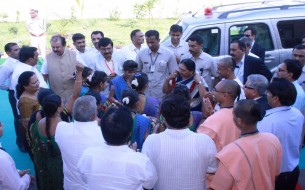 Chief Minister, Gujarat arrives at Surat kitchen inauguration