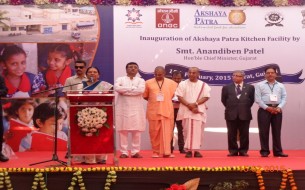 Anandiben Patel addresses the media